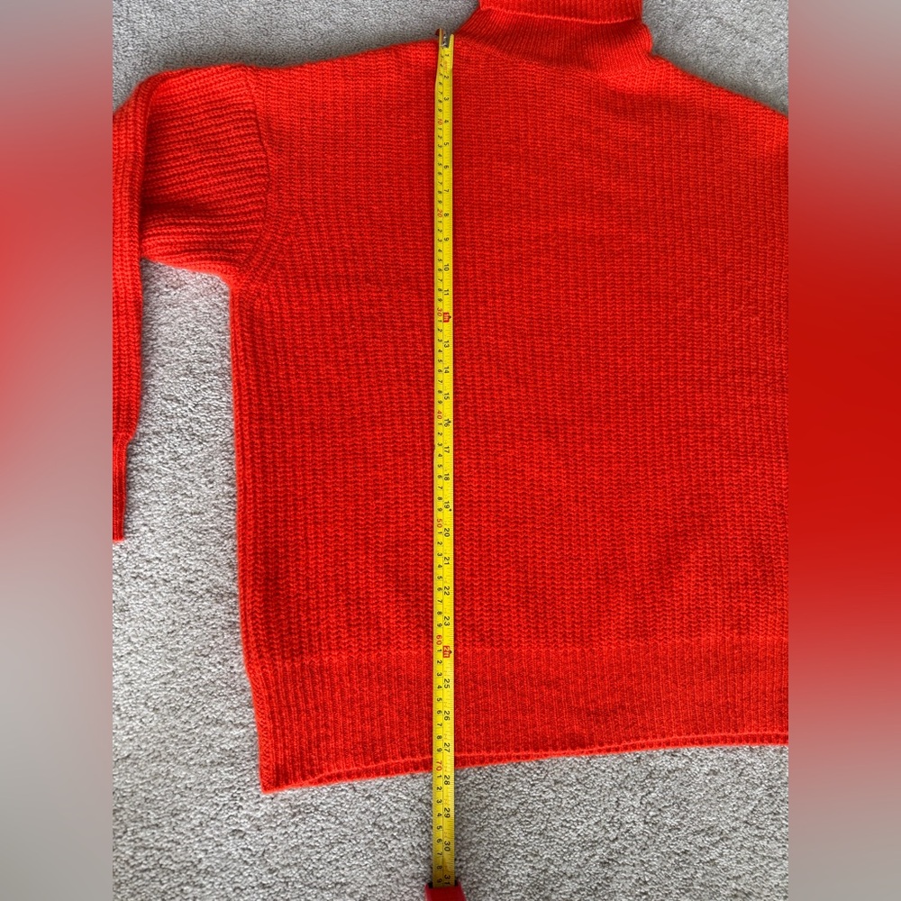 Autumn Cashmere Koi Orange 100% Cashmere Oversized Turtleneck Sweater XS - Picture 8 of 11